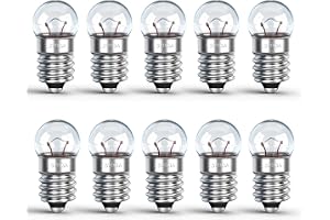 Caldarax 10 stycken kullampor E10 DC 2,5 V, 0,3 A, varmvit 3 000 K, E10 glödlampa miniatyr skruvfot, reservlampa för elektris