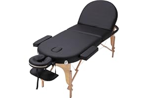 Massage Imperial® Monarch Deluxe Premium Extra Padded Massage Table 7 cm - Reiki End Plates - 16 kg (Black)
