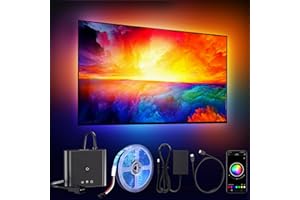 BDFFLY Kit de rétroéclairage LED Smart TV avec boîtier de synchronisation HDMI 4K30Hz, lumières LED TV de 4 m pour bandes LED RVB de 55 à 85 pouces, lumières LED changeantes, AL11-C3