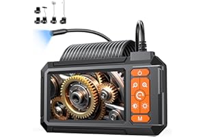 iWarmbase 4.3" Endoscopio Professionale, 1080P HD Telecamera Endoscopica,Impermeabile IP67 telecamera ispezione tubi con 8 luci LED,Endoscopio Industriale,16.5FT/5, 2600mAh