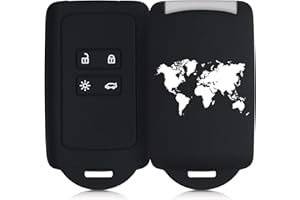 kwmobile Custodia Compatibile con Renault con 4 Tasti Smart Key (Solo Keyless Go) - Cover Chiavi Auto Protezione Copri Telecomando - Copri Chiave Silicone Sagoma Mondo