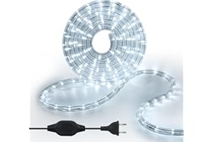 KISUFU 2M LED Strip Rope Lights,220V LED Lichtschlauch Außen,240 LEDs/m Indoor Warmweiß LED Fairy Lights for Garden Decoration,Outdoor LED Lichter Wasserdicht LED Tube