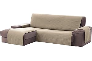 TEXTIL-HOME Housse de canapé Adele, Protection rembourrée pour canapé d'angle Gauche. Taille -200cm. Couleur Beige (VU of Face)