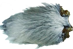 Pechetruite - Cuello de gallo indio de primera calidad, para montaje de moscas pesca, color gris