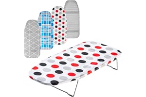 KADAX Mała Deska do Prasowania 70 x 30 cm, Składana, z Podkładką z Pianki 3 mm, Zdejmowaną Poszewką - Idealna na Kemping