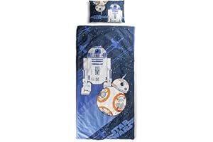 Jay Franco Set de 2 con Almohada y Manta de Star Wars, Suave Saco de Dormir Infantil con Bolsa y Almohada, para Fiestas de Pijamas, Viajes y acampadas