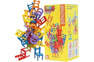 TIVUNORON 42 Pieces Stapelstuhlspiel, Mini Stuhl Balance Blöcke Spielzeug Stapelspiel, Kinderparty Stapelstuhl, Kinder Balance Stacking Spiel, Puzzlespiele für Partys mit Mehreren Spielern