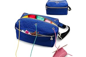 SUPGOMAX Garn Organizer Tasche Tragbare Handarbeitstasche, Garn Aufbewahrung Tasche für Stricken Wolle und Häkel Zubehör, Stricken Aufbewahrung Garnbeutel NICHT inkl. Zubehör