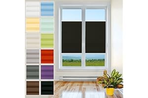 Plisart Premium Plissee Klemmfix Ohne Bohren, Schwarz 60x220cm, Sonnenschutz, Lichtdurchlässig, Easyfix Rollo Plissees für Fenster, Faltrollo, Jalousie zum Klemmen, Plisseerollo