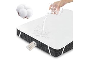 TOCOMOA Pokrowiec na materac, bawełna, wodoodporny, 120 x 200 cm, certyfikat Oeko-Tex, przy nietrzymaniu moczu, nadaje się do prania, oddychająca ochrona materaca z 4 gumkami