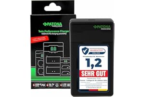 PATONA EN-EL15c EN-EL15b EN-EL15 - PD Performance Akku Ladegerät (1500mA), USB-C Mini Dual LCD - PD/QC fähig (161965)
