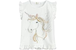DHASIUE Toddler Girls Unicorn T-Shirt Tank Top Cotton Ruffle Sleeve/Short Sleeve Tops Tee Casual Shirts Clothes Kids 1-7 Years