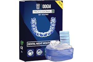 DDGM 2 Pezzi Bite dentale notturno automodellante professionale invisibile per bruxismo 2 taglie Uomo e Donna 6 Compresse disinfettanti (Donna - Small)