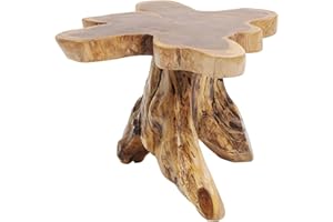 ‎KARE Kare Design Beistelltisch Tree Natur, Braun, 48-54cm Durchmesser, Handarbeit, jedes Stück ein Unikat, Pflegeleicht, Wohnzimmertisch, Couchtisch, Teak Massivholz, Lakiert, 40x50x50cm (H/B/T)