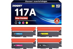 NOGIVY 117A Toner mit Chip Kompatibel für HP 117A Toner Set für Toner HP Color Laser MFP 179fwg 178nw 178nwg 179fnw 150nw 150a 150w W2070A W2071A W2072A W2073A (Schwarz Cyan Gelb Magenta, 4er-Pack)
