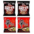 Nongshim Shin Ramyun & Red Super Spicy Noodles, 4.23 oz ℮ 120 g, 4 Pack