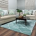 MUEZZA CARPETS _Soft Fluffy Shag Area Rectangular Shape Rugs For Living Room, Shaggy Floor Carpet For Bedroom, Girls Carpets Kids Home Decor Rugs, Cute Luxury Non-Slip [Size 3X5 Feet]., Blue