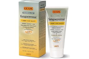 GUAM Algae Anti Cellulite Cream for Tummy & Waist, 150ml Mud based Hot Skin Tightening Cream for Stomach with Black Tourmaline & Caffeine, Natural Cellulite Remover, Belly & Tummy Skin Firming Cream