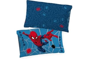 JAY FRANCO Marvel Spiderman Spidey Faces - Set di federe in 100% cotone, confezione da 2