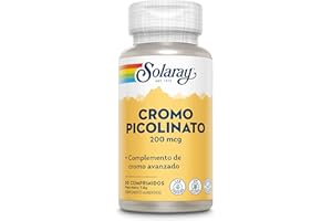 Solaray Chromium Picolinate 200mcg | Picolinato de Cromo | 50 Tabletas