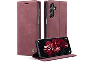 Monweicz Handyhülle für Samsung Galaxy A56 Hülle Premium Lederhülle Klappbar Flip Case Tasche Magnet Kartenfach Standfunktion Klapphülle Schutzhülle für Samsung Galaxy A56 - Weinrot