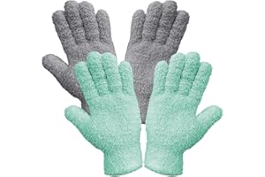 CWPFVQA 2 Paires De Gants De Dépoussiérage En Microfibre - Pour Nettoyage De Maison, Plantes - Absorbants Et Réutilisables