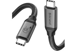 Silkland Cable USB C 3.2 Gen2×2, 20Gbps Cable de Datos USB Tipo C, USBC a USBC 1M, Carga Rápida PD3.1 240W 48V/5A, Cable Vídeo 5K/4K@60Hz para MacBook Pro, iPad Pro, Dock, PSSD, iPhone 16 15, Monitor