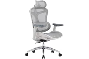 ‎SIHOO SIHOO Doro C300 ergonomiczne krzesło biurowe z ultramiękkimi podłokietnikami 3D, dynamiczne podparcie lędźwi, krzesło biurowe, regulowane oparcie, białe