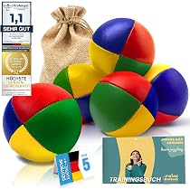 KOSLEOW Set De 5 Pelotas De Malabares – PU Blando 5 Cm – Incluye Bolsa De Yute – Ideal Para Principiantes Niños Y Adultos