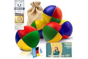 all Kids United® Juggling Balls Set of 5; Professional Juggling Ball Set in Jute Bag; Soft Juggling Balls for Beginners and Advanced Users with Free E-Book for Training