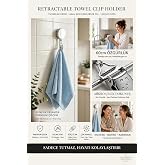 Transformacion 2li Geri &Ccedil;ekilebilir Havlu Askısı Yapışkanlı Mutfak Banyo Havlu Klipsi Duvar Askılığı Kancası Delmesiz &Ccedil;inko A