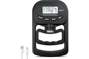 SPORGO Digitaler Handkraftmessgerät: 396lb/180Kg Hand Dynamometer, Elektronische Griffkraft Messgerät, LED Display Grip Strength Trainer mit USB-Ladekabel, Intelligent Einfühlsam Griffkraftmessgerät