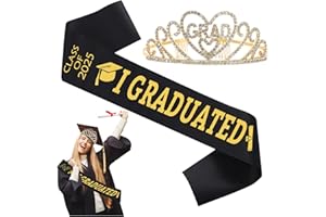 NTWDBY Abschluss Schärpe 2025, Abitur 2025 Schärpe mit Goldene Krone, Prüfung Bestanden Schärpe Abschluss Geschenk, Abschlussstola, Graduation 2025 Deko für Abschlussfeierlichkeiten Verwendet (B)