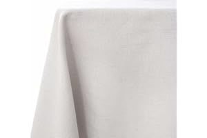 WAITER TREE Faux Linen Tablecloth Rectangle Washable Wrinkle and Water Resistant Table Cloth Cover for Kitchen Dining Tabletop Decoration (Beige, 145 x 300cm)