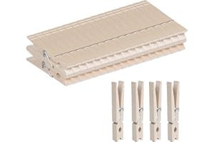 ONLYQIQIU 32PCS Wooden Clothes Pegs 8.4CM Strong Laundry Pegs for Washing Line Outdoor and Indoor, Photo Display Clips Wooden Pegs for Photos Cards Notes Hanging, Arts and DIY Crafts, Home/Party Decorations