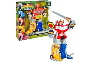 Power Rangers, PWG01 - Statuetta gigante snodata con accessori e funzioni elettroniche, 30 cm, modello Megazord, per bambini dai 4 anni