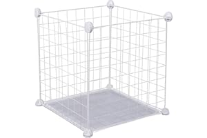 MELEG OTTHON Katzenkäfig, DIY Kleintierkäfig für Kaninchen, Meerschweinchen, Welpen, Haustierprodukte, tragbarer Metalldraht, Yard Zaun (vierlagig) (35 * 35CM x 6)