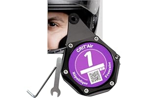 BLAUBODY Porta vignetta per Moto Crit Air Impermeabile ✪GARANZIA A VITA✪ Supporto Vignetta per Moto/Scooter Crit Air - Protezione per Documenti Foglio Adesivo Critair Accessorio per Motociclista + 2 Chiavi