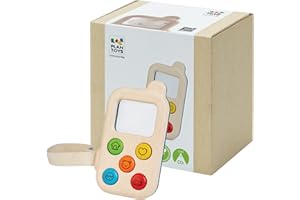 PlanToys Mi Primer Teléfono - Teléfono Móvil Juguete de Madera para Niños - Móvil Bebé Juguete con Pantalla de Lupa - Juguetes Niños 1 Año