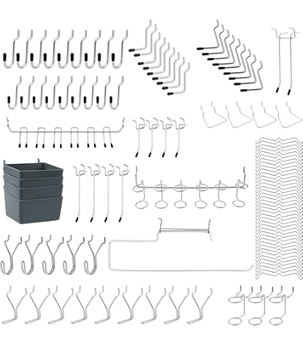 Lot De 6 Bacs Et Gobelets En Panneau Perforé Avec Crochets, Pour