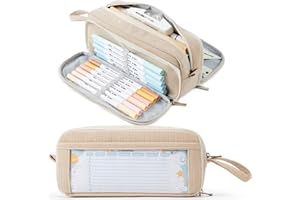 KALIDI Federmäppchen mit 3 Fächer Große Kapazität Mäppchen Federtasche Stiftetasche Pencil Case Bleistifttasche für Schule & Büro