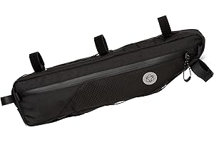 AGU Tube Bikepacking Borsa Bici Telaio, Borsello Bici da Fissare al Telaio, Borsa Telaio Bici Idrorepellente, Riflettente, Montaggio Semplice, Poliestere Riciclato - Nero - 4L