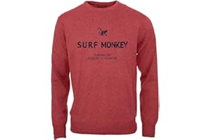 DRESSED IN MUSIC PLAY WITH ME Sweat-Shirt Classique à col Rond pour Homme - Sweat-Shirt Surf Monkey en Coton Biologique