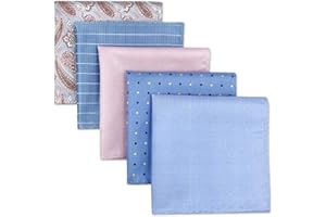 S&W SHLAX&WING Set di 5 fazzoletti da taschino quadrati da uomo assort