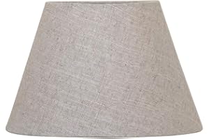 ‎GRAFELSTEIN Grafelstein Lampenschirm für Tischlampe, ovaler Lampenschirm HARRISON, schmaler Strandhaus Lampenschirm, groß, E14- und E27-Fassung geeignet, grau