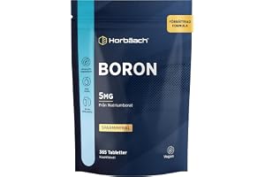 Boron 5mg - 365 Veganska Tabletter - 1 år - Hög dos - Bor tillskott