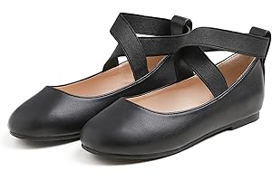 Feversole Kids Filles Mary Jane Strap Chaussures Plates Ballerines Princesse Chaussures Plates Chaussures d'école Plates À Bride