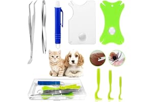TAIHOBO 8er Set Zeckenzange Mensch & Haustier, Profi Zeckenzange für Hunde Katze mit Vergrößerungsfunktion Zeckenkarte, Verschiedene Haken für Alle Tick Größen, Effektiver Zeckenzangen Set Mit Etui
