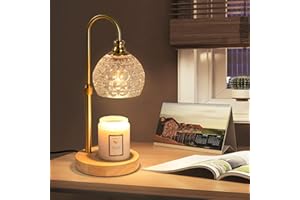 EIDEARAY Candle Warmer Lamp Dimmable Table lamp Height Adjustable, Scented Wax Light Compatible with Yankee Large Jar Candle Melter, Retro Glass with Dimmer Night Lamp Heater