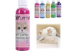 ASPUIC 250ml Cat Litter Box Deodorant,Natural Deodorizer Freshener for Cats,Lasting Odour Eliminator for Cat Litter,Pet Friendly Cat Urine Odour Remover,Low Dust Air Freshener and Stain Remover(Rose)